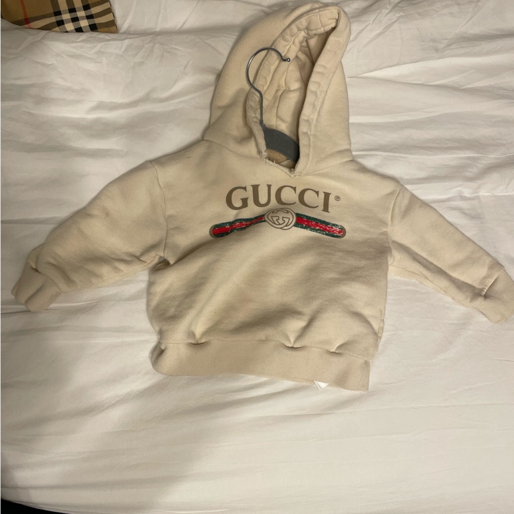 Gucci Beige Hoodie with Logo for baby